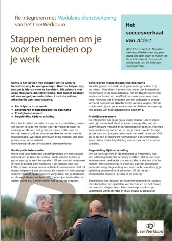 Aanvraag hand-out LeerWerkburo