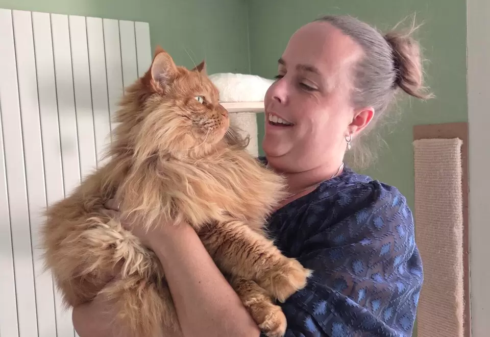 Marije is gek op de katten bij en haar werk in het kattenhotel